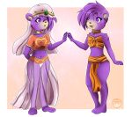  anthro bear clothed clothing collar digital_media_(artwork) disney fan_character female fur gummi_bears harem_outfit mammal partially_clothed purple_fur simple_background slave 