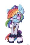  alasou alpha_channel anthro anthrofied blue_fur blush book chibi clothing equine eyewear female friendship_is_magic fur glasses hair looking_at_viewer mammal multi-colored_hair my_little_pony pegasus pink_eyes plain_background rainbow_dash_(mlp) rainbow_hair smile solo transparent_background wings 