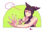  alternate_color alternate_costume bare_shoulders drill_hair ekubo_(ciaobero) halter_top halterneck han_juri nail_polish purple_eyes solo street_fighter street_fighter_iv_(series) twin_drills 