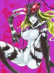  antennae blonde_hair breasts compound_eyes extra_eyes highres horn insect_girl large_breasts memento_mori_(appler7) monster_girl mosquito_girl mosquito_musume nipples no_pussy nude one-punch_man perky_breasts personification red_eyes solo spread_legs 