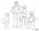  biceps birthday border_collie briefs cake cam canine chubby cub dog food gift jesse male mammal monochrome muscles open_mouth roni smile standing underwear wolfblade young 