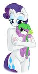  anthro anthrofied areola big_breasts blue_eyes breasts cutie_mark dragon duo equine erect_nipples female friendship_is_magic fur green_eyes hair hi_res horn horse hug male mammal my_little_pony nipples nude one_eye_closed plain_background pony purple_hair pussy rarity_(mlp) size_difference smile spike_(mlp) unicorn white_background white_fur zutheskunk 