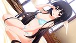  black_hair blush bra breasts brown_eyes endless_dungeon game_cg navel nipples panties rosebleu underwear vel_thane 