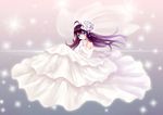  blue_eyes flowers long_hair original purple_hair wedding_attire xiaoyin_li 