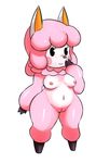  animal_crossing breasts female inverted_nipples matospectoru nintendo nipples pink_nipples pussy reese_(animal_crossing) solo thick_thighs video_games wide_hips 