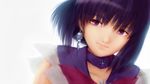  1girl bishoujo_senshi_sailor_moon black_hair bow choker commentary earrings jewelry magical_girl purple_eyes purple_sailor_collar red_bow sailor_collar sailor_saturn sailor_senshi_uniform short_hair solo star star_choker tomoe_hotaru 