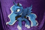  blue_eyes crown cutie_mark equine eyeshadow female friendship_is_magic horn makeup mammal my_little_pony necklace plushie princess_luna_(mlp) real solo sparkles standing whitedove-creations winged_unicorn wings 