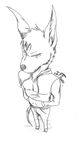  anthro barefoot canine clothing dog frown hair jeffurr looking_at_viewer looking_up male mammal pants sketch solo sweat_shirt 