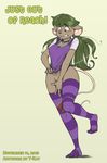  anthro blue_eyes blush bottomless breasts choker clothed clothing covering covering_self female green_hair hair katie_(t-kay) legwear long_hair mammal mouse panties panties_down rodent shirt shirt_pull solo standing stockings t-kay underwear wardrobe_malfunction wide_hips 