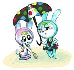  beach blush chrissy_(animal_crossing) female francine_(animal_crossing) lagomorph mammal nintendo rabbit seaside sunscreen swimsuit video_games 