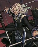  beard facial_hair fate/apocrypha fate_(series) long_hair male_focus mustache polearm servant_of_fate solo spear vlad_iii_(fate/apocrypha) weapon white_hair 