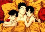  dragon_ball dragon_ball_gt family father father_and_daughter husband_and_wife mother mother_and_daughter pan pan_(dragon_ball) shueisha sleeping son_gohan videl 