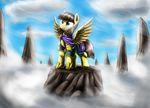  absurd_res armor equine female friendship_is_magic hi_res horse mammal my_little_pony otakuap pegasus pony sky solo wildfire_(mlp) wings 