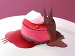  cherry chocolate cream food fruit fun_bo imaizumi_kagerou no_humans objectification pink_background simple_background sweets touhou 