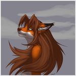  blue_eyes breasts brown_hair brown_nose canine clothed clothing cloud cute female fox fur gorsh_dolderan grey_eyes hair keidran laura_(twokinds) long_hair mammal orange_fur outside shirt solo twokinds white_fur 