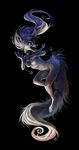  female floating fur fur_markings hair jewelry long_hair long_tail maelice mammal nude open_mouth plain_background solo white_fur 