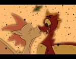  dmann892 dragon duo eyes_closed fizzle_(mlp) friendship_is_magic garble_(mlp) gay kissing male mistletoe my_little_pony red_dragon red_scales sharp_teeth surprise teeth white_scales 