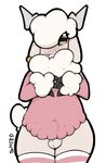 balls bottomless bulge caprine cute ear_piercing fluffy gail girly horn legwear male mammal piercing sheep sheep_(artist) stockings thighs 