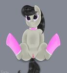  absurd_res bow_tie clitoris equine female friendship_is_magic fur gaping gaping_pussy grey_fur hair hi_res hooves horse inenta legwear looking_at_viewer mammal my_little_pony octavia_(mlp) pony presenting purple_eyes pussy sitting smile solo spread_legs spreading stockings 