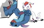  anal anus balls close-up colored crossover digimon disney duo eyes_closed gay gomamon licking lilo_and_stitch lying male on_back open_mouth oral penis plain_background rimming seal stitch teeth tongue upside_down white_background ziyen 
