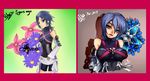  2013 aqua_(kingdom_hearts) artist_progress aundre_thompson bare_shoulders blue_eyes blue_hair breasts character_name commentary covered_navel dated expressionless fingerless_gloves flower gloves head_tilt kingdom_hearts kingdom_hearts_birth_by_sleep large_breasts lips looking_at_viewer shadow signature skin_tight solo upper_body 