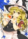  blonde_hair braid hands hat heart heart_hands kirisame_marisa liminarity short_hair solo touhou witch_hat yellow_eyes 