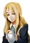  bad_id bad_pixiv_id blonde_hair blue_eyes k-on! kotobuki_tsumugi lack long_hair realistic school_uniform solo tea teapot 