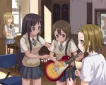  akiyama_mio guitar hirasawa_yui instrument k-on! kotobuki_tsumugi multiple_girls school_uniform tainaka_ritsu vest yamamoto_shima 