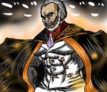  abs beard cape facial_hair grey_hair male_focus muscle necktie non-web_source solo umineko_no_naku_koro_ni ushiromiya_kinzou 