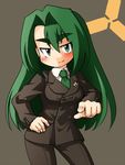  arisawa_takafumi armored_core formal genderswap green_eyes green_hair long_hair solo suit 