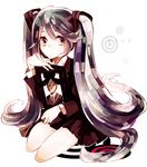  bad_id bad_pixiv_id formal hatsune_miku kneeling long_hair multicolored_hair saihate_(vocaloid) skirt solo tomboya twintails very_long_hair vocaloid 