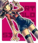  bad_id bad_pixiv_id brown_eyes brown_hair cabbie_hat copyright_name hat hat_ribbon holding holding_poke_ball kotone_(pokemon) one_eye_closed overalls poke_ball pokemon pokemon_(game) pokemon_hgss red_ribbon ribbon short_twintails socks solo thighhighs tomone twintails white_legwear 