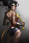  1girl amazon back black_hair dc_comics james_ghio lasso leotard solo standing tiara wonder_woman wonder_woman_(series) 