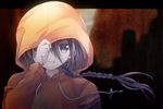  black_hair braid brown_eyes hood hoodie khamsin_nbh'w long_hair male_focus scar shakugan_no_shana solo tachitsu_teto 