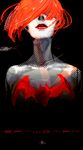  1girl 89g bat_(symbol) batman_(series) batwoman character_name dc_comics dog_tags female hair_over_eyes jewelry kate_kane lipstick makeup necklace red_hair short_hair solo 