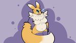  arm_warmers big_breasts breasts chest_tuft chubby clothed clothing digimon exotic_pupils female fluffy fur gloves heart-shaped_pupils legwear looking_at_viewer mane navel renamon sheep_(artist) skimpy solo stockings tuft wallpaper 