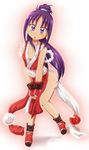  blush cosplay futari_wa_precure_splash_star japanese_clothes long_hair mishou_mai namesake pelvic_curtain ponytail precure purple_eyes purple_hair shiranui_mai shiranui_mai_(cosplay) shishinon solo the_king_of_fighters 