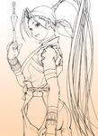  antenna_hair armor balancing bandana highres hip_vent ibuki_(street_fighter) japanese_armor kote kunai lineart long_hair luiz_carlos_de_lima ninja ponytail smile solo street_fighter very_long_hair weapon 