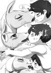  black_and_white comic dialog duo equine female feral greyscale horse human interspecies japanese_language japanese_text kissing mammal mane manga mare_holic_ex2 monochrome text translation_request unknown_artist 