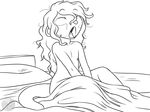  anthro bed bed-head bed_head chibi eyes-closed eyes_closed fur girly hi_res invalid_tag male mammal mustelid nateday nipples nude open_mouth otter pillow scott_(character) sitting solo tears yawn 