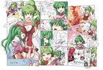  bad_id bad_pixiv_id blush breasts cape cheine chiki cleavage dual_persona echizen_(hvcv) fire_emblem fire_emblem:_kakusei fire_emblem:_monshou_no_nazo gloves green_eyes green_hair hair_ornament hair_ribbon highres jewelry large_breasts long_hair mamkute multiple_girls open_mouth pointy_ears ponytail ribbon thighhighs time_paradox translation_request 