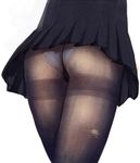  ass bad_id bad_twitter_id black_skirt from_behind original out_of_frame panties panties_under_pantyhose pantyhose pantyshot pleated_skirt simple_background sketch skirt solo thighband_pantyhose torn_clothes torn_legwear underwear urin white_background 