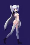  ankle_boots boots breasts carol_(guilty_crown) coat drawfag guilty_crown guilty_crown_lost_christmas open_clothes open_coat revealing_clothes short_hair sideboob silver_hair small_breasts solo thighhighs yellow_eyes 