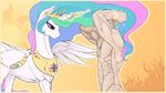  abs arareroll duo equine female feral friendship_is_magic hair horn horse human long_hair male mammal multi-colored_hair muscles my_little_pony nude pink_eyes pony princess_celestia_(mlp) winged_unicorn wings 