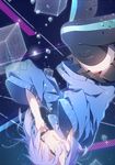  bad_id bad_pixiv_id ene_(kagerou_project) funota green_eyes headphones kagerou_project long_hair purple_hair solo tears twintails upside-down 