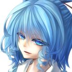  aqua_eyes bad_id bad_pixiv_id blue_hair colored_eyelashes hair_ornament hair_rings hair_stick highres igap kaku_seiga looking_at_viewer portrait short_hair solo touhou 