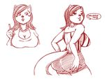  big_butt breasts butt canine cigarette cleavage clothed clothing female fox hair hidden_(artist) lips looking_at_viewer looking_back mammal milf miniskirt mother necklace parent short_hair sketch skimpy skirt trebla_musifox 