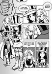  armor bikini_armor bling_(wnsdud34) caitlyn_(league_of_legends) comic ear_protection forehead_protector greyscale gun hat league_of_legends leona_(league_of_legends) long_hair monochrome multiple_girls translation_request weapon 