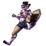  4_toes barefoot canine clothed clothing female fur hair hindpaw jessica mammal midriff pawpads paws plain_background shapeshifterprincess solo tan_fur white_background white_fur wolf 