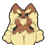  &lt;3 animated blinking breasts brown_fur female fluffy fur japanese lopunny nintendo pok&#233;mon pok&eacute;mon sheep_(artist) translation_request video_games yellow_fur 
